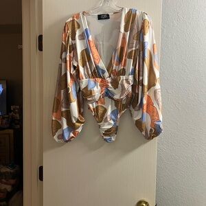 Multicolor Abstract Women's Bodysuit